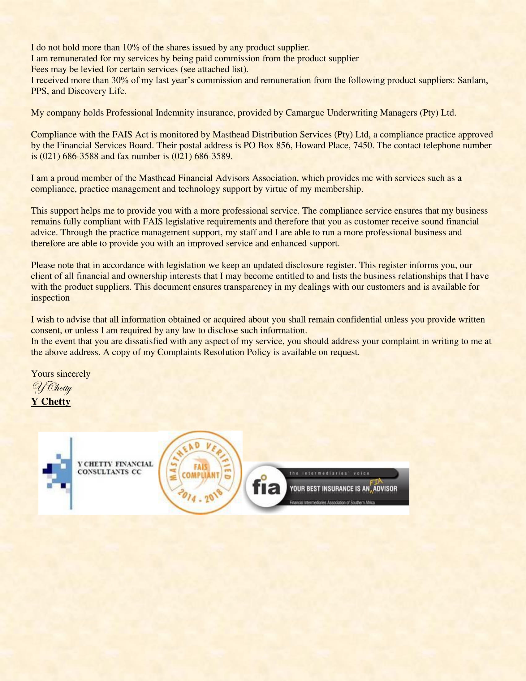 Contact Disclosure Letter 2018 A-2